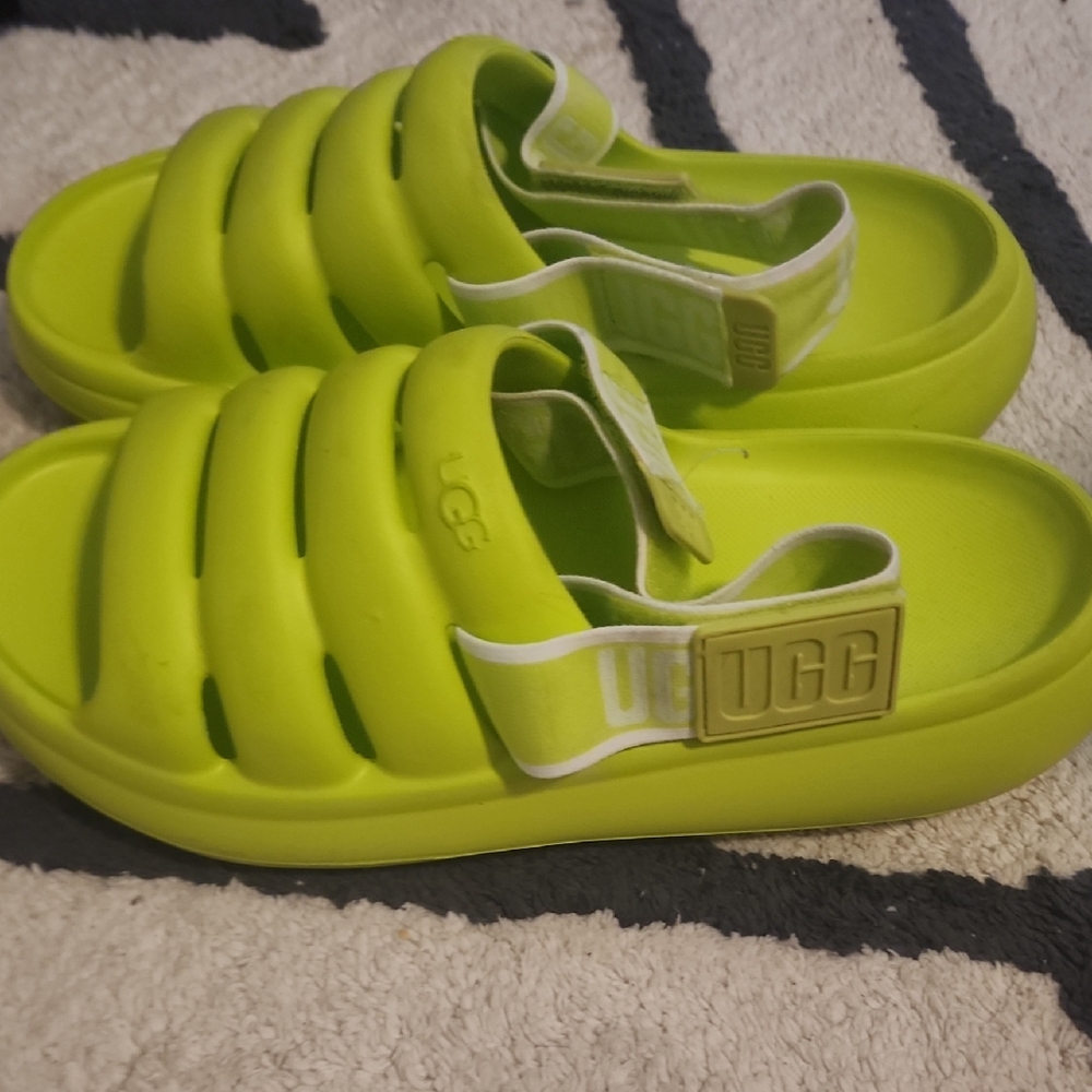 UGG Sport YEAH Green Slide Sandals 8